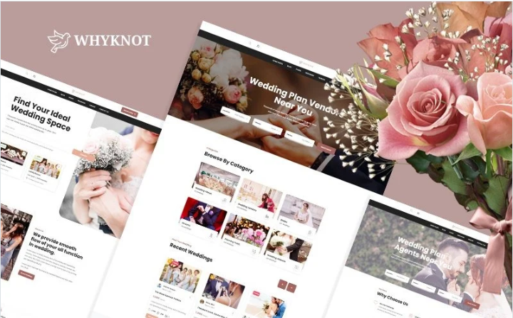 Whyknot Wedding Listing and Vendor HMTL5 Website Template