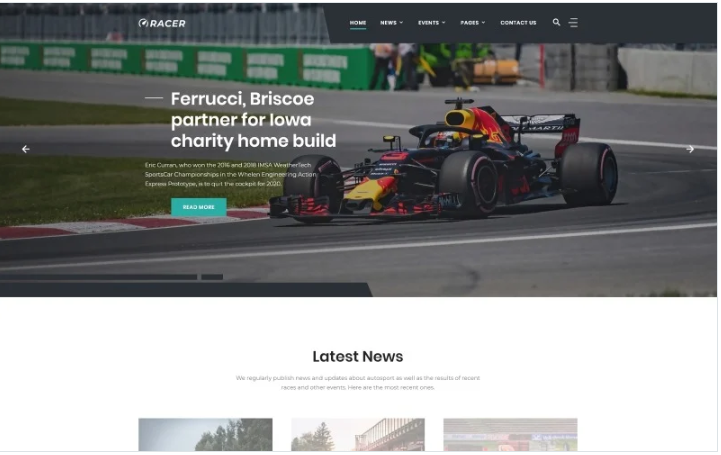 Racer - Car Sports News Website Template