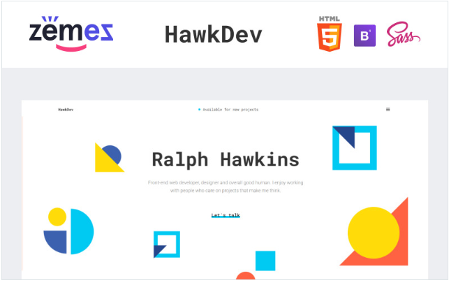 HawkDev - Web Developer Portfolio Website Template