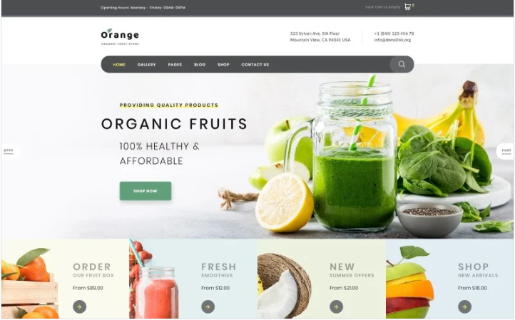 Orange - Organic Fruit Farm Website Template