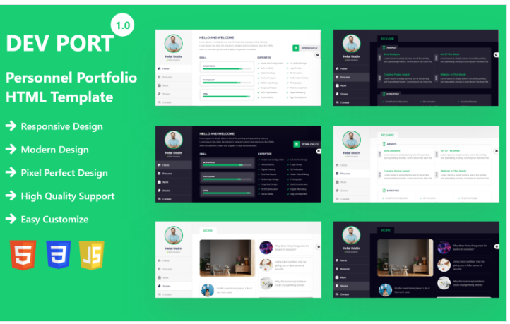 DevPort - Personal CV/Resume Portfolio HTML Template