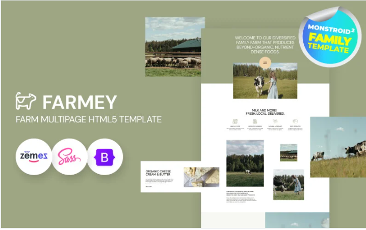 Farmey - Dairy Farm HTML5 Website Template