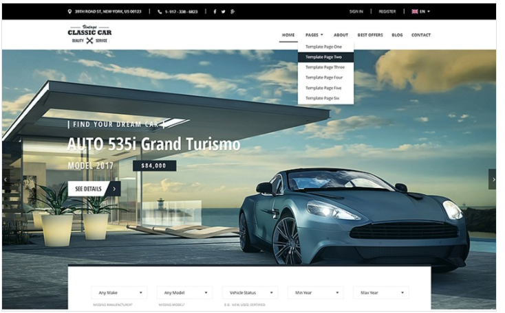 Auto Market Bootstrap Website Template