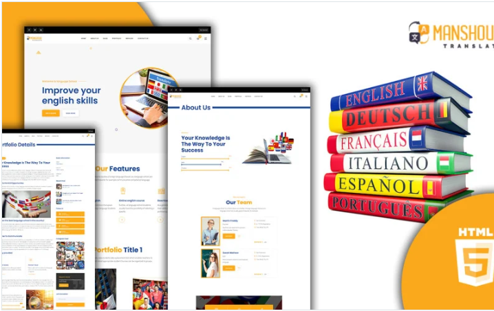 Manshour Language Translation HTML5 Website Template