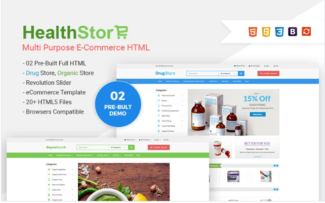 Health Shop - Multi Purpose eCommerce Website Template