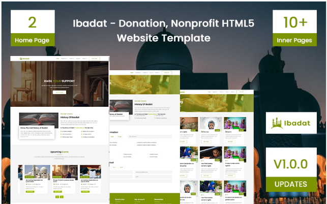 Ibadat - Donation, Nonprofit HTML5 Website Template