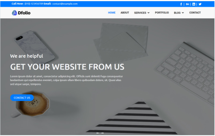 Dfolio - Multipurpose Responsive Bootstrap HTML Website Template