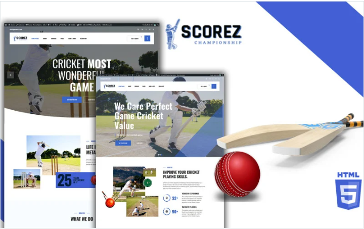 Scorez Cricket and Baseball HTML5 Website template