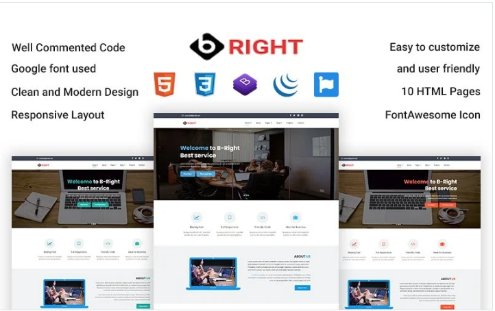 B-Right - Corporate Business HTML Website template