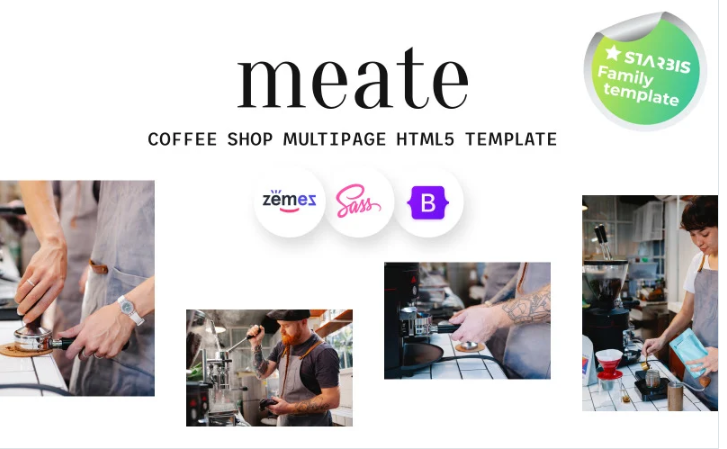 Meate - Coffee Shop HTML5 Website Template