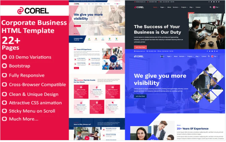 Corel - Corporate Business HTML Website Template