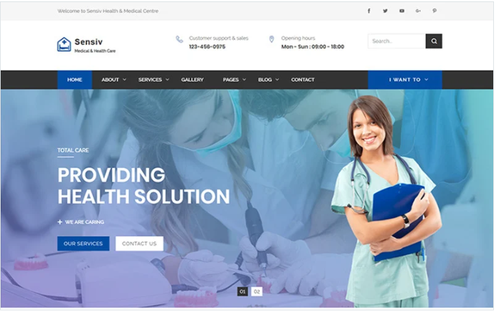 Sensiv - Responsive Health And Medical Website Template