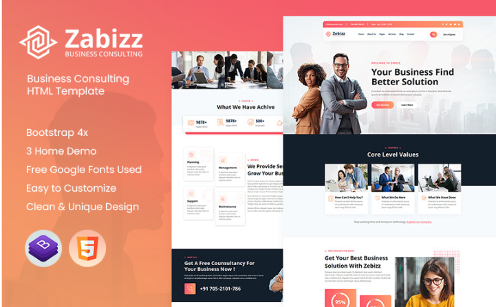Zabizz - Business Consulting Website Template