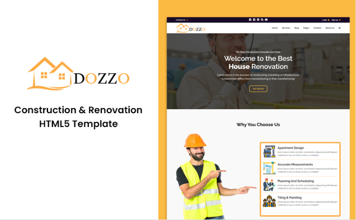 Dozzo - Construction and Renovation HTML Website template
