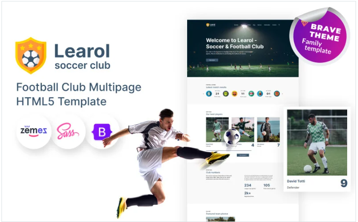 Learol - Football Club HTML5 Website Template