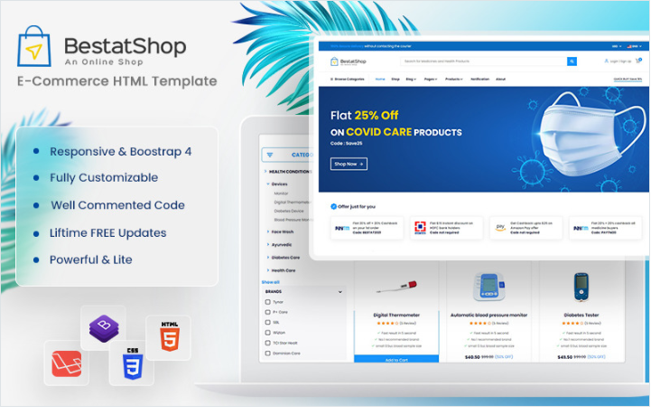Bestatshop - Ecommerce HTML Website template