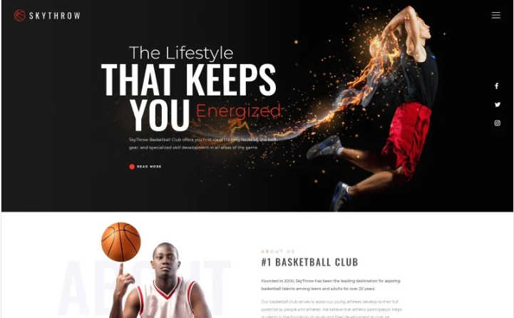SkyThrow - Basketball Club Website Template
