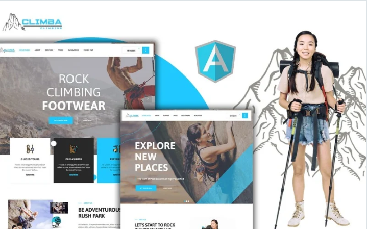 Climba Outdoor Mountain Hiking Angular Js Template Pages