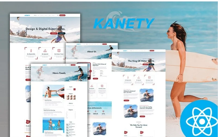 Kanety Multipurpose Water Sports React Js Website Template