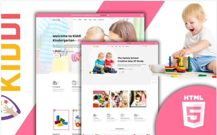 Kiddi Colorful Kids Store HTML5 Website template