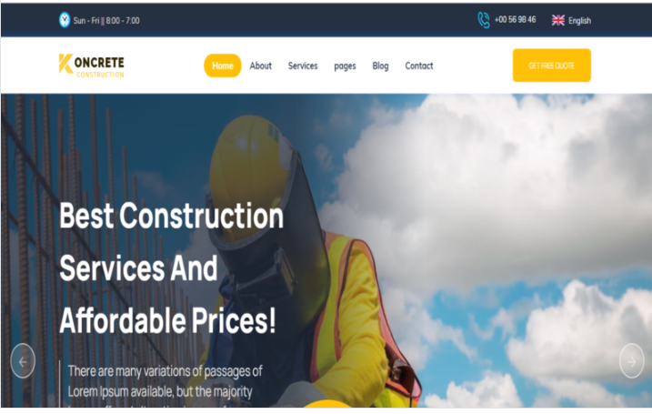 Koncrete - Construction & Building Elementor Template Kit