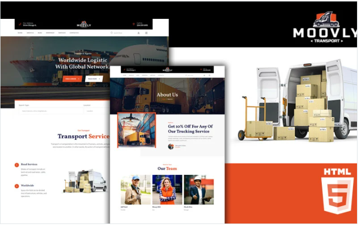 Moovly Moving and Logistics HTML5 Website Template