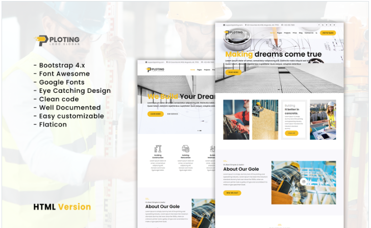 Ploting Construction & Architecture Company Responsive Multipage Website Template