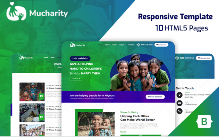 Mucharity - Nonprofit Fundraising/Ngo and Charity HTML5 Website Template