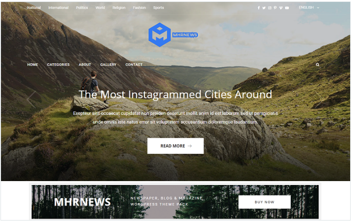 MhrNews - Online Newspaper and Magazine Website Template