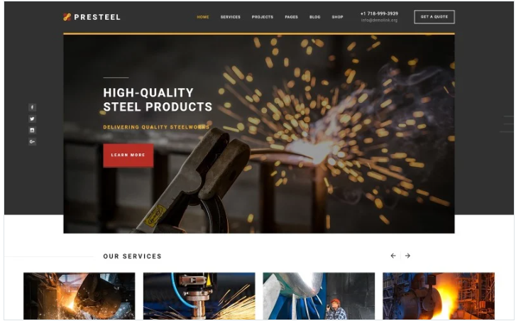 Presteel - Steelworks Multipage Creative HTML Website Template