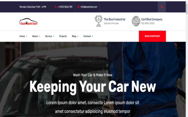 Cash4Junk – Car Wash HTML Template