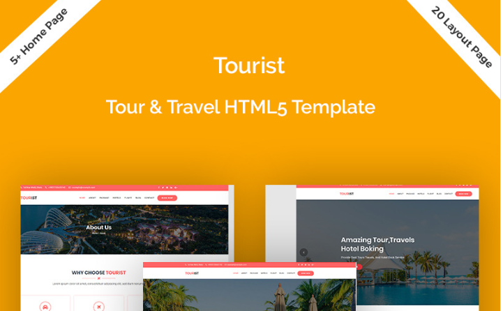 Tourist - Trous, Travels & Hotel Booking Website Template