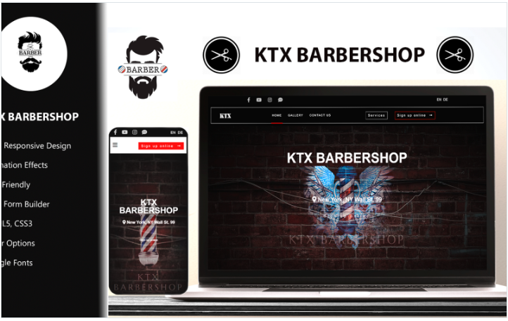 KTX Barbershop - Responsive HTML5 Template