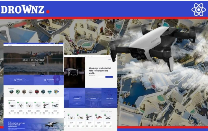 Drownz Drone Photography & Drown Shop React Js Website Template