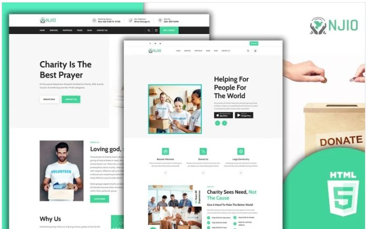 NJIO Non Profit HubSpot HTML5 Template