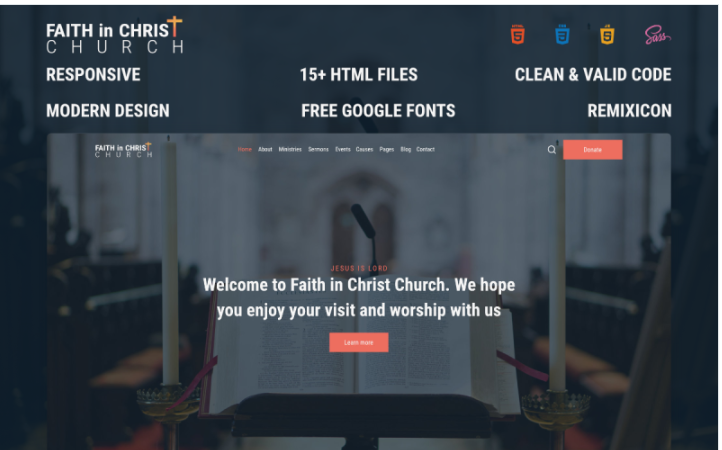 Faith in Christ Church – Free Modern Christian Church HTML Website Template