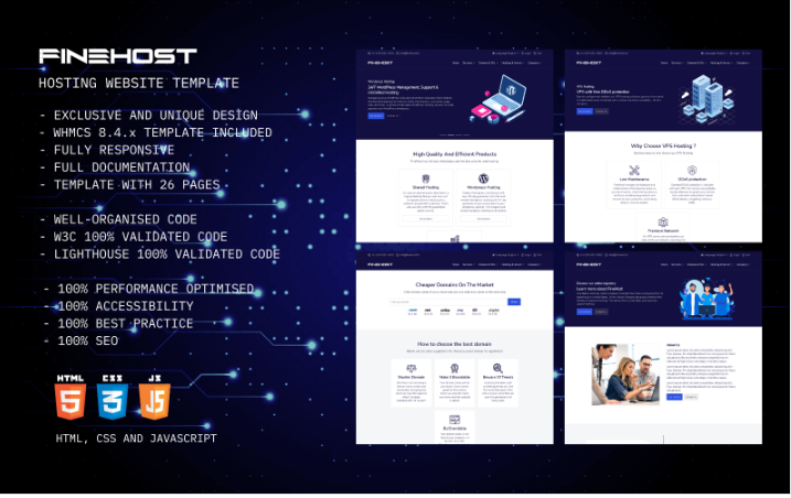 FineHost - HTML Hosting Website Template & WHMCS Template
