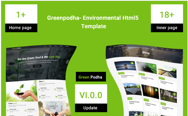 Greenpodha- Environmental Html5 Website Template