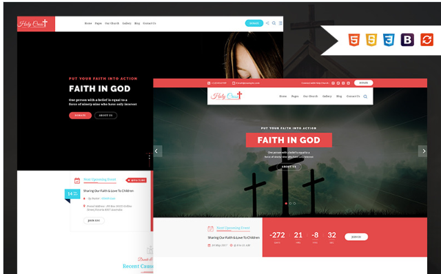 Holy Cross - Charity & Church Bootstrap HTML Website Template