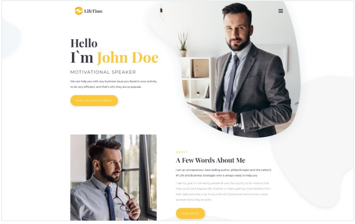 LifeTime - Motivational Speaker Clean Multipage HTML5 Website Template