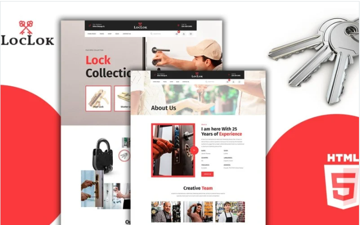 Loclok Locksmith and Security Systems HTML5 Template