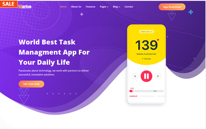 Warivo - App & Software Company Website Template