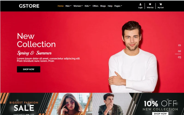 GSTORE Multipurpose Website - Online Store HTML Template Website Template