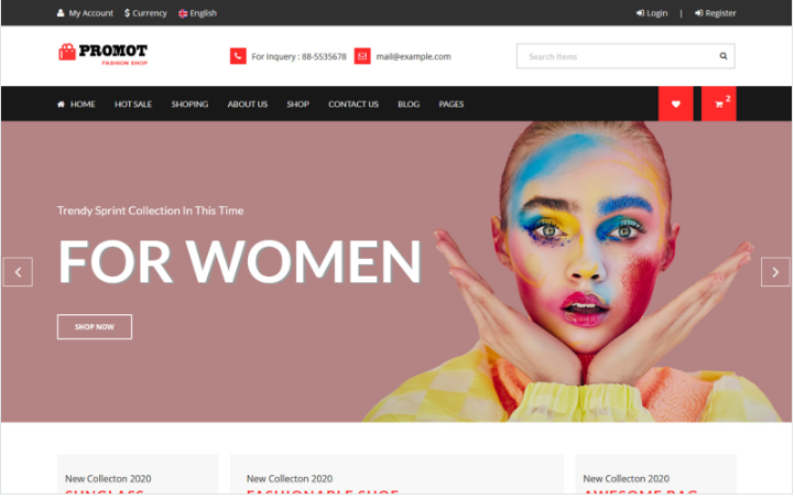 Promot Fashion Shop Bootstrap Website Template