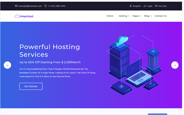 HopHost - Domain Hosting Business Website Template