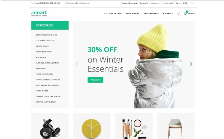 .nmart - Wholesale Clean OpenCart Template