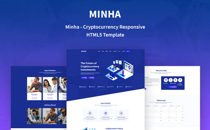 Minha - Cryptocurrency Responsive Website Template