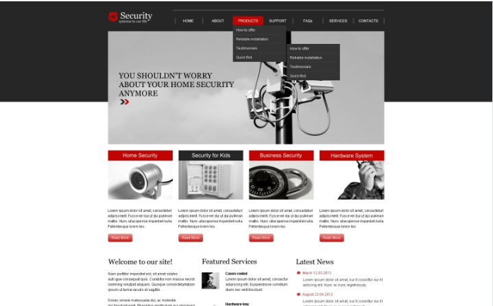 Security Responsive Website Template