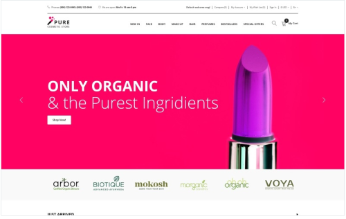 Pure - Beauty Supply Clean OpenCart Template