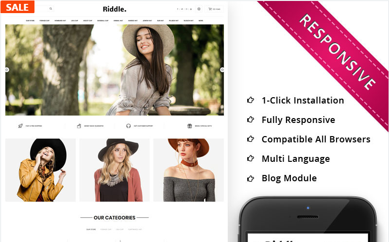 Riddle Cap Responsive OpenCart Template Download